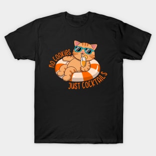 No Cookies Just Cocktails Funny Cat T-Shirt